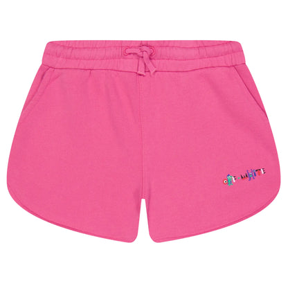 Pink - Front - Off White Childrens-Kids Monster Shorts