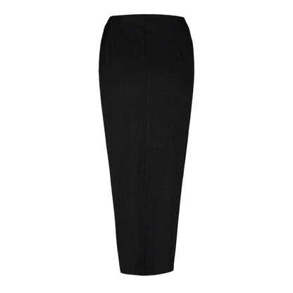 Black - Back - Edited Womens-Ladies Twist Knot Polyester Blend Midi Skirt
