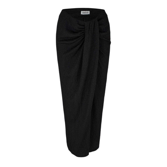 Black - Front - Edited Womens-Ladies Twist Knot Polyester Blend Midi Skirt