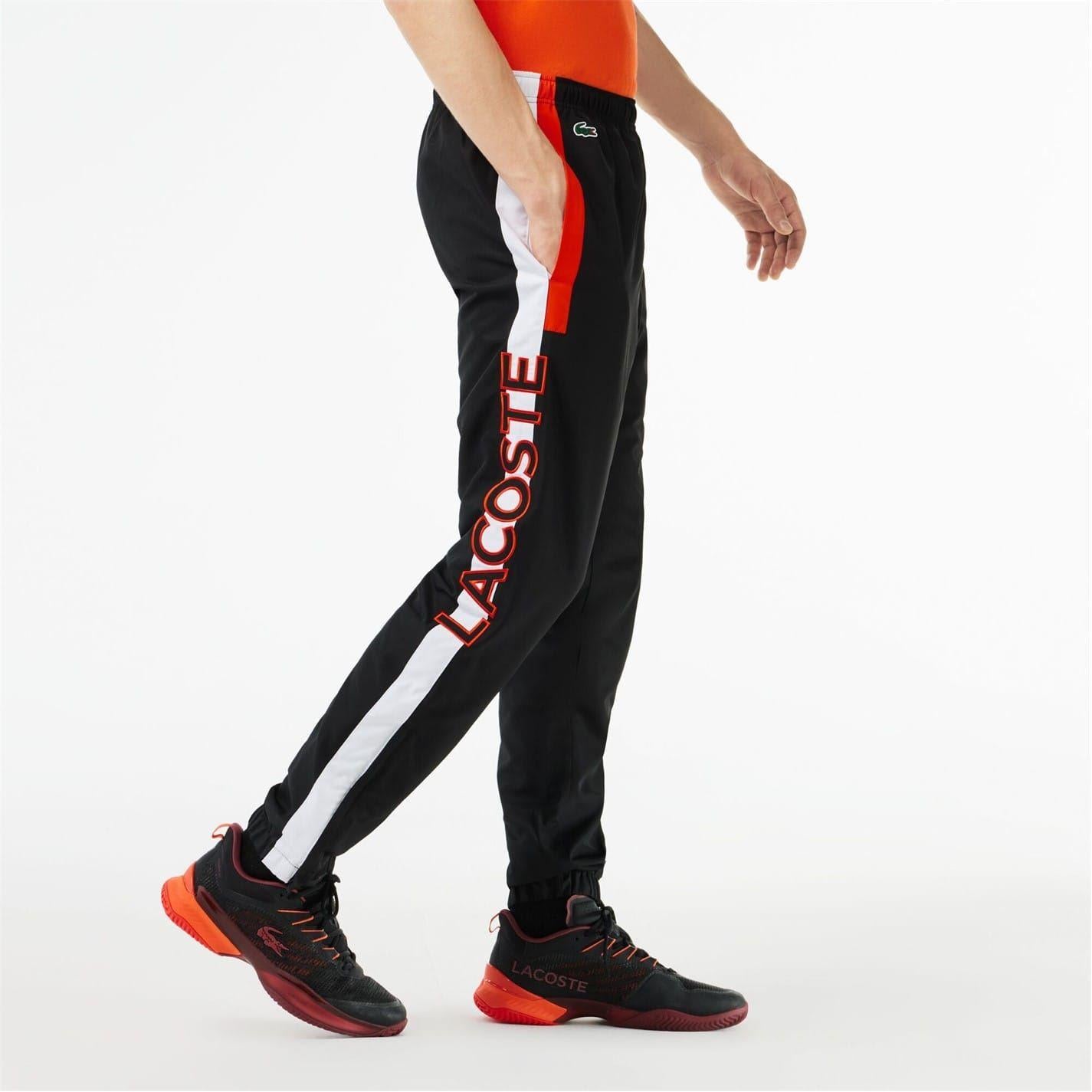 Black-White - Side - Lacoste Mens Slim Joggers