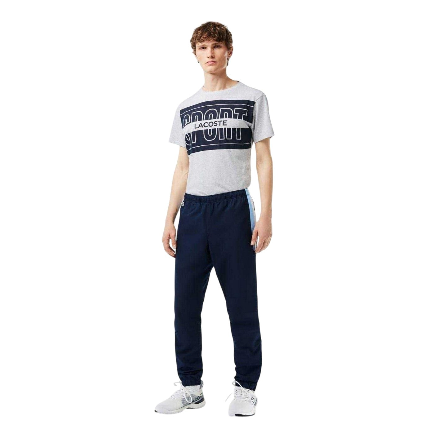 Navy Blue-White - Lifestyle - Lacoste Mens Slim Joggers