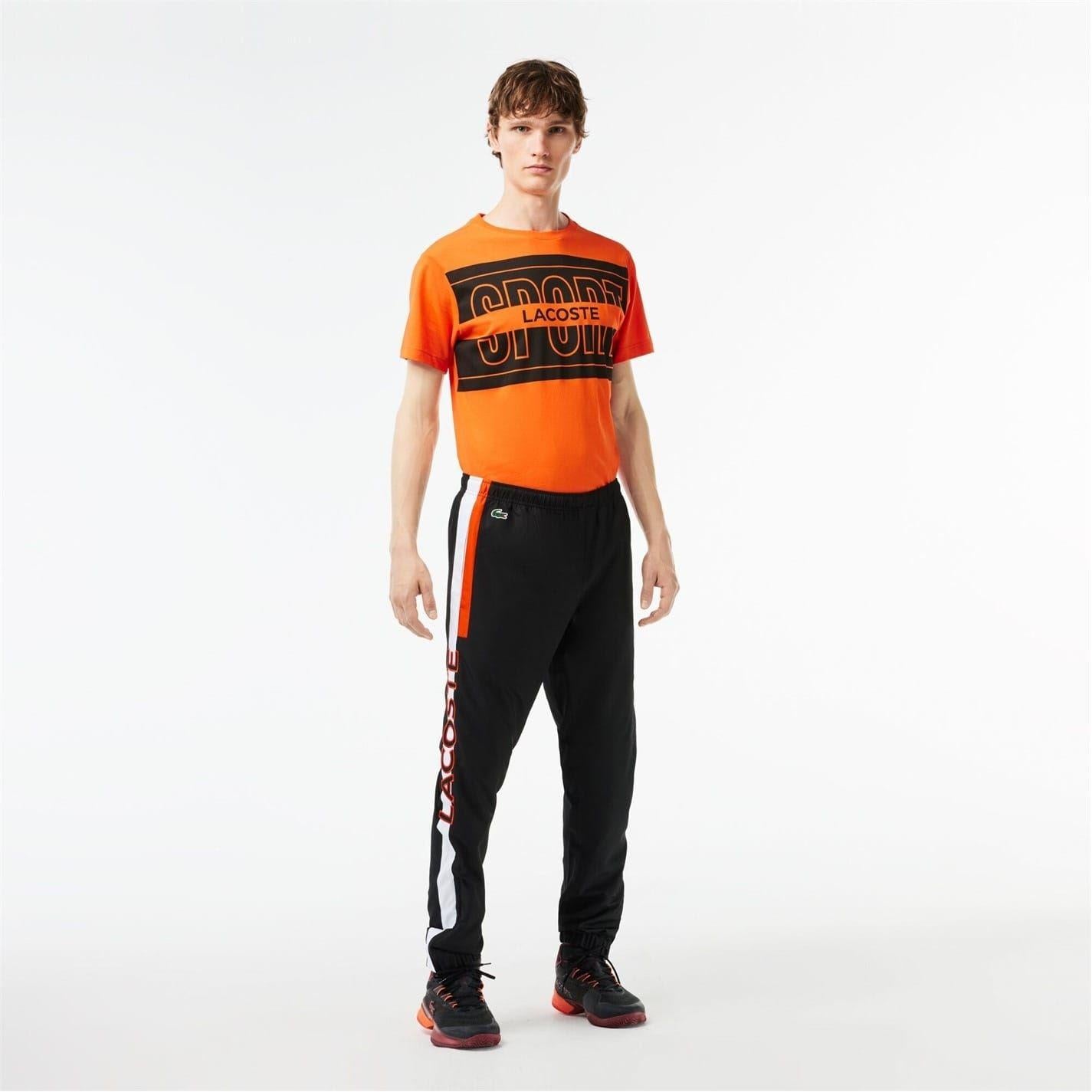 Black-White - Back - Lacoste Mens Slim Joggers