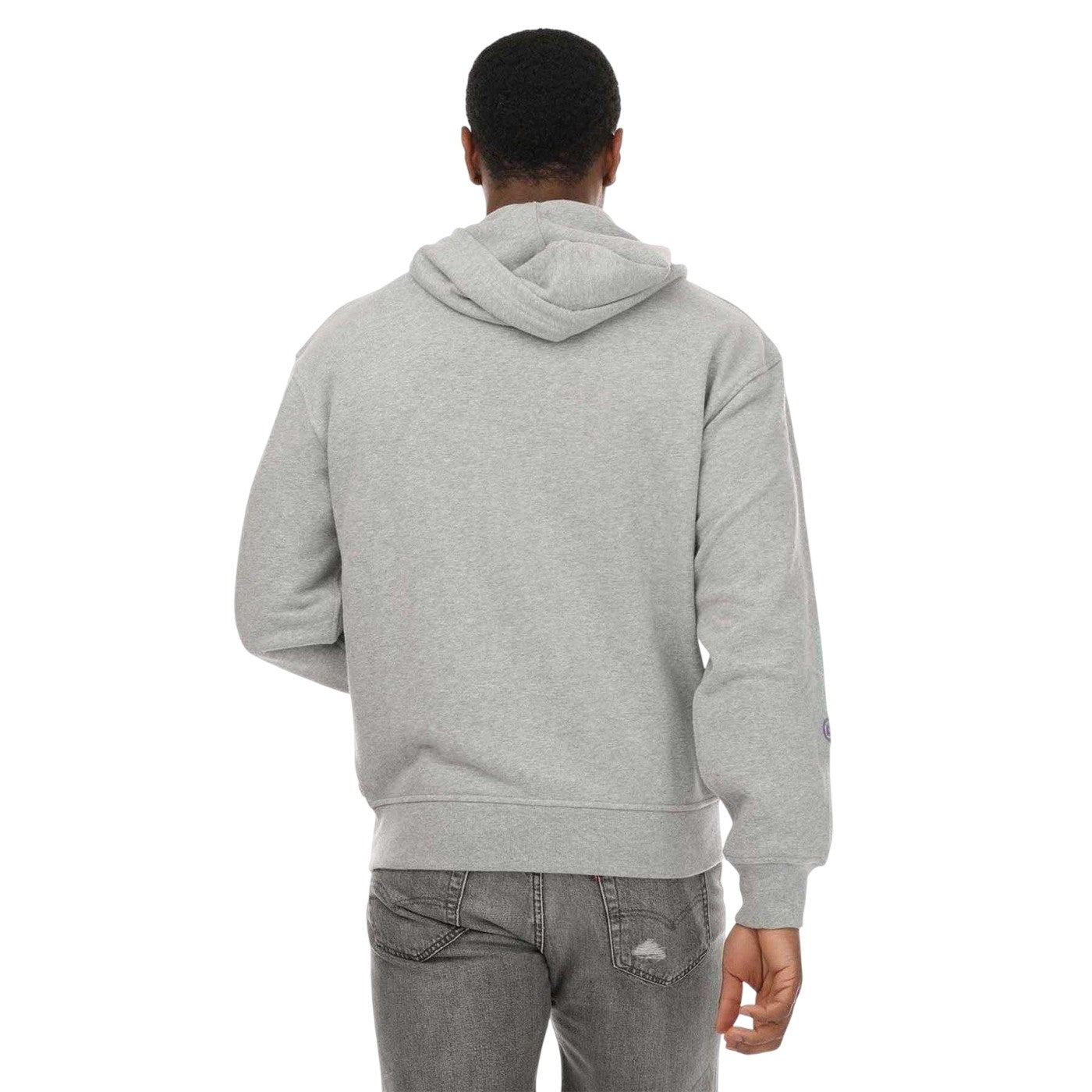 Grey - Back - Levis Mens Graphic Full Zip Hoodie