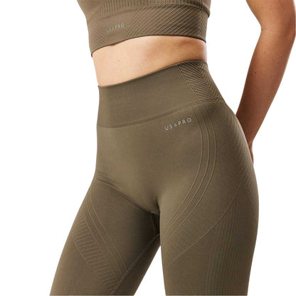 Ash - Side - USA Womens-Ladies Pro Cropped 3-4 Leggings