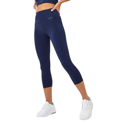 Navy - Front - USA Womens-Ladies Pro Cropped 3-4 Leggings