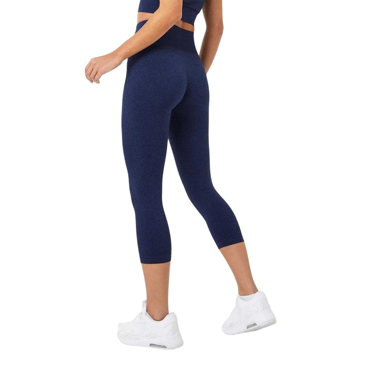 Navy - Back - USA Womens-Ladies Pro Cropped 3-4 Leggings