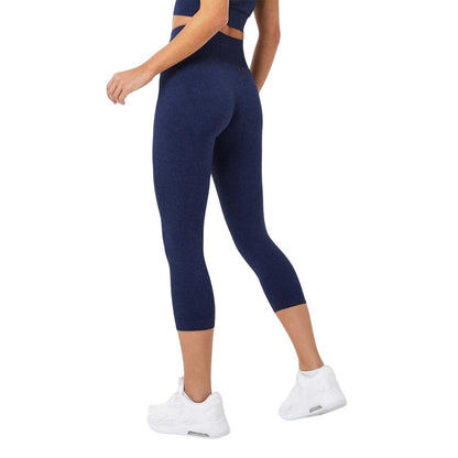 Navy - Back - USA Womens-Ladies Pro Cropped 3-4 Leggings
