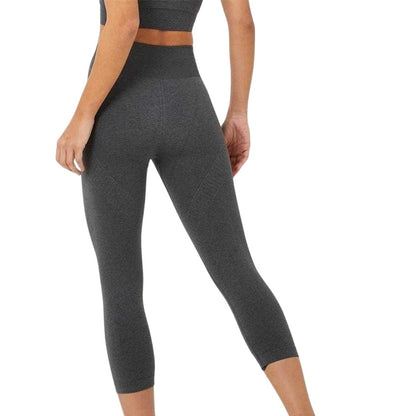 Charcoal Marl - Back - USA Womens-Ladies Pro Cropped 3-4 Leggings
