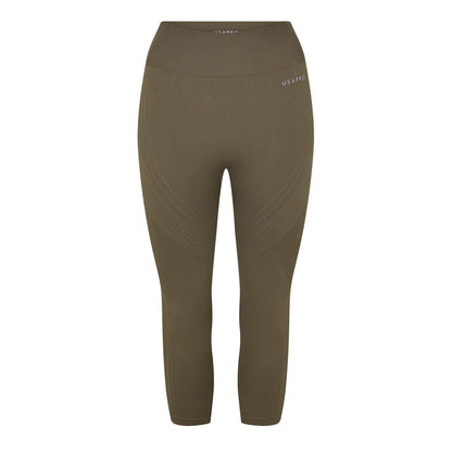 Ash - Front - USA Womens-Ladies Pro Cropped 3-4 Leggings