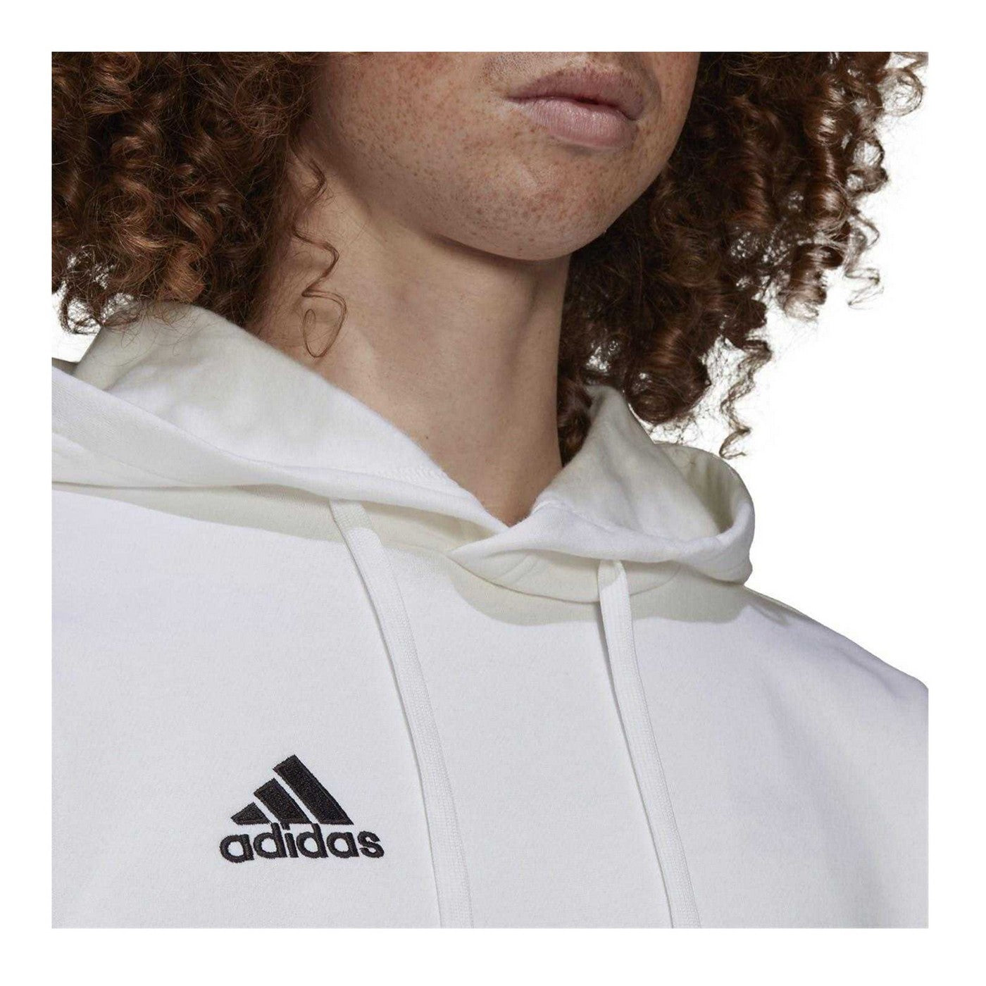 White-Black - Side - Adidas Mens ENT22 Relaxed Fit Long-Sleeved Hoodie