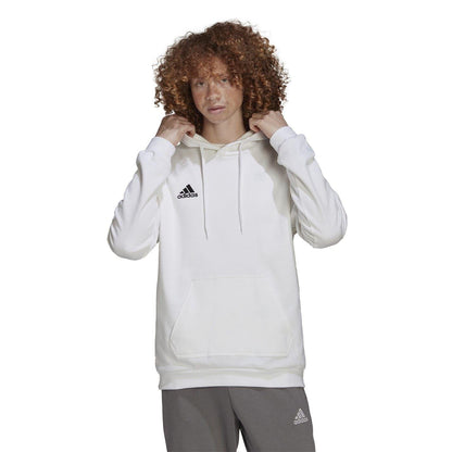 White-Black - Pack Shot - Adidas Mens ENT22 Relaxed Fit Long-Sleeved Hoodie