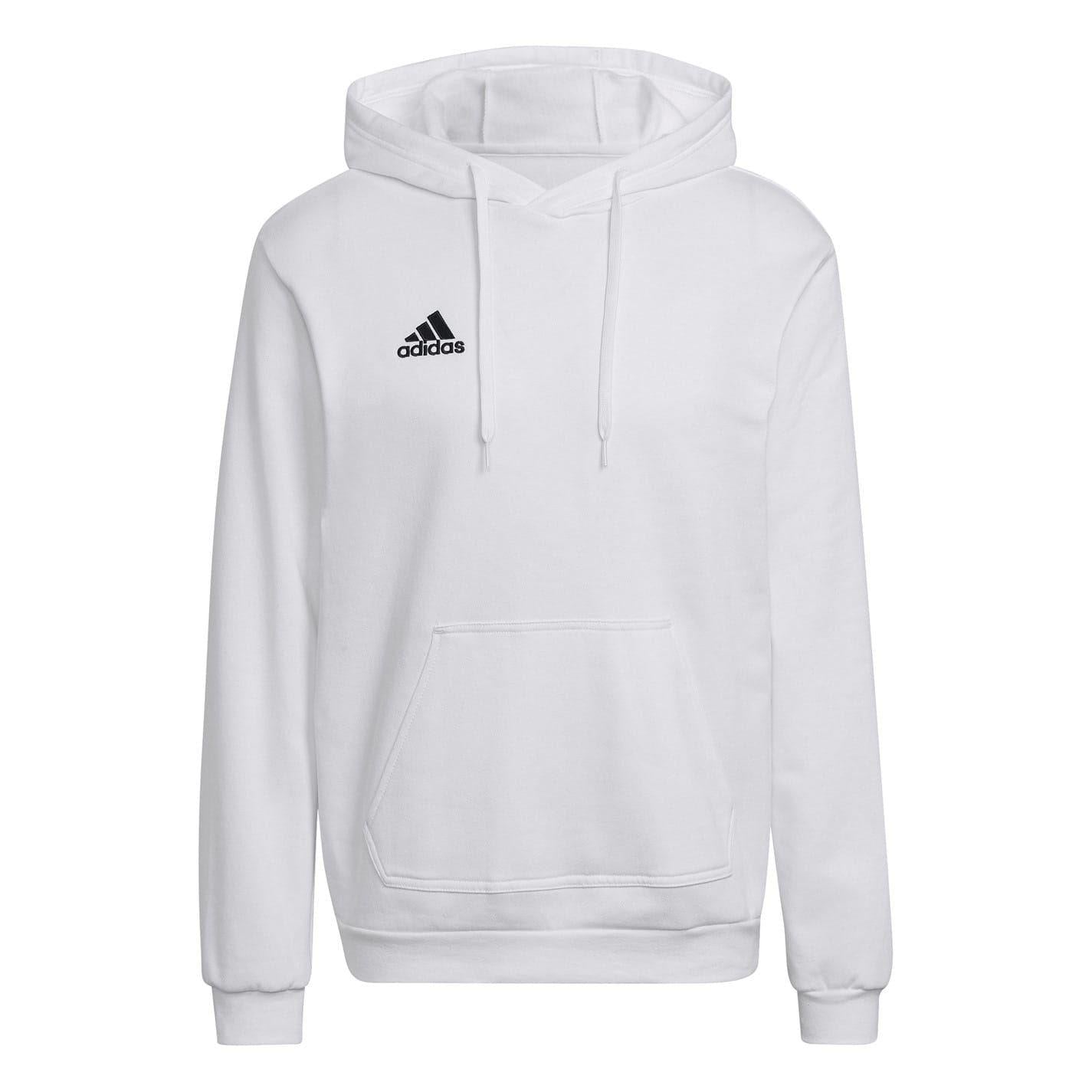 White-Black - Front - Adidas Mens ENT22 Relaxed Fit Long-Sleeved Hoodie