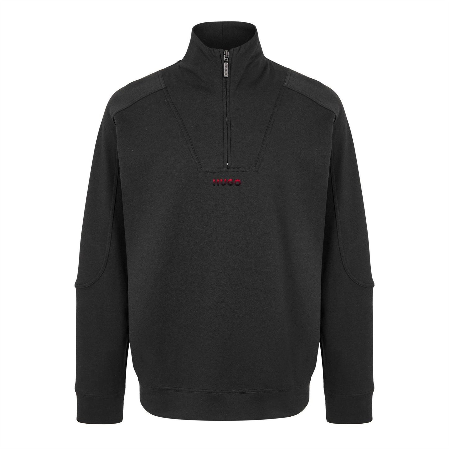 Black - Front - Hugo Mens Atlas Half Zip Sweatshirt
