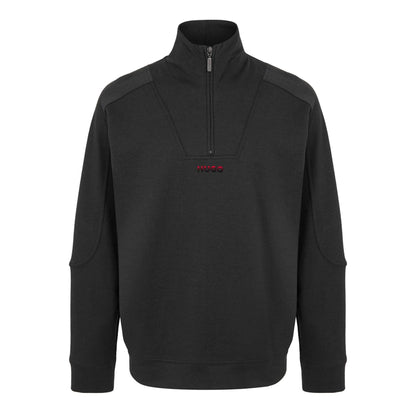 Black - Front - Hugo Mens Atlas Half Zip Sweatshirt
