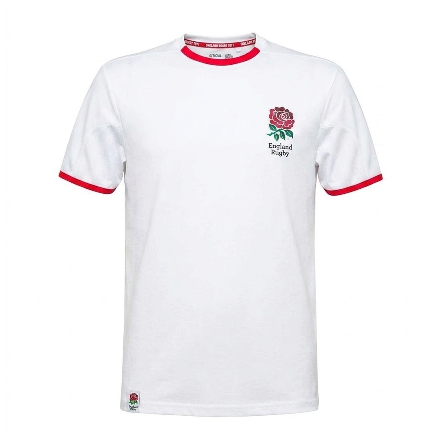 White - Front - England Rugby Mens Polyester T-Shirt