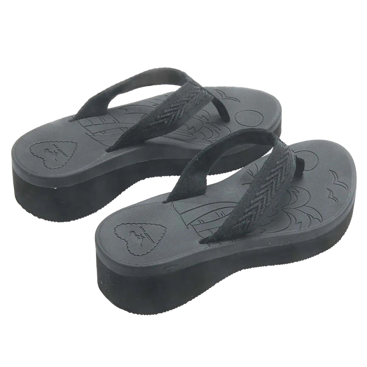 Black - Back - Rocket Dog Womens-Ladies Tizzy Platform Flip Flops