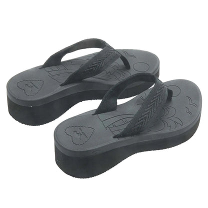 Black - Back - Rocket Dog Womens-Ladies Tizzy Platform Flip Flops