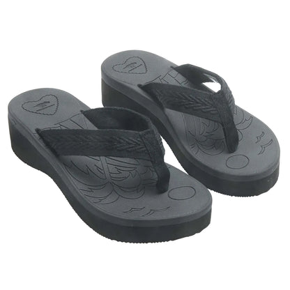 Black - Front - Rocket Dog Womens-Ladies Tizzy Platform Flip Flops