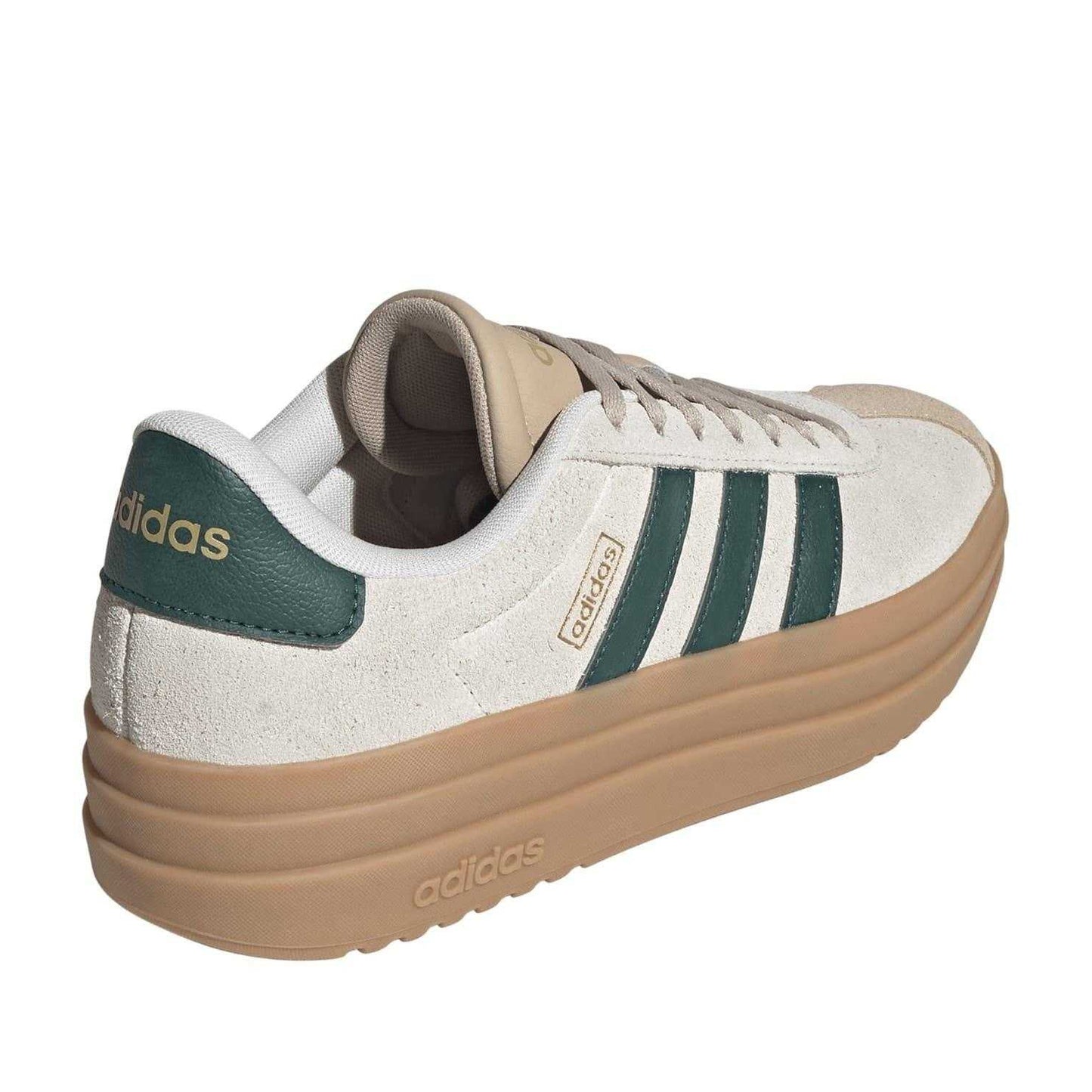 Beige-Green - Back - Adidas Womens-Ladies Court Bold Leather Trainers