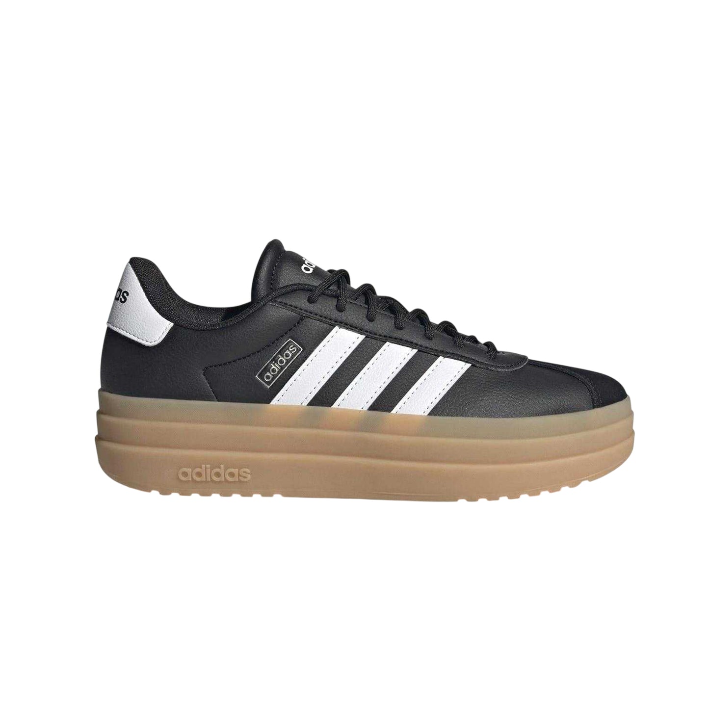 Black-White-Gum - Lifestyle - Adidas Womens-Ladies Court Bold Leather Trainers