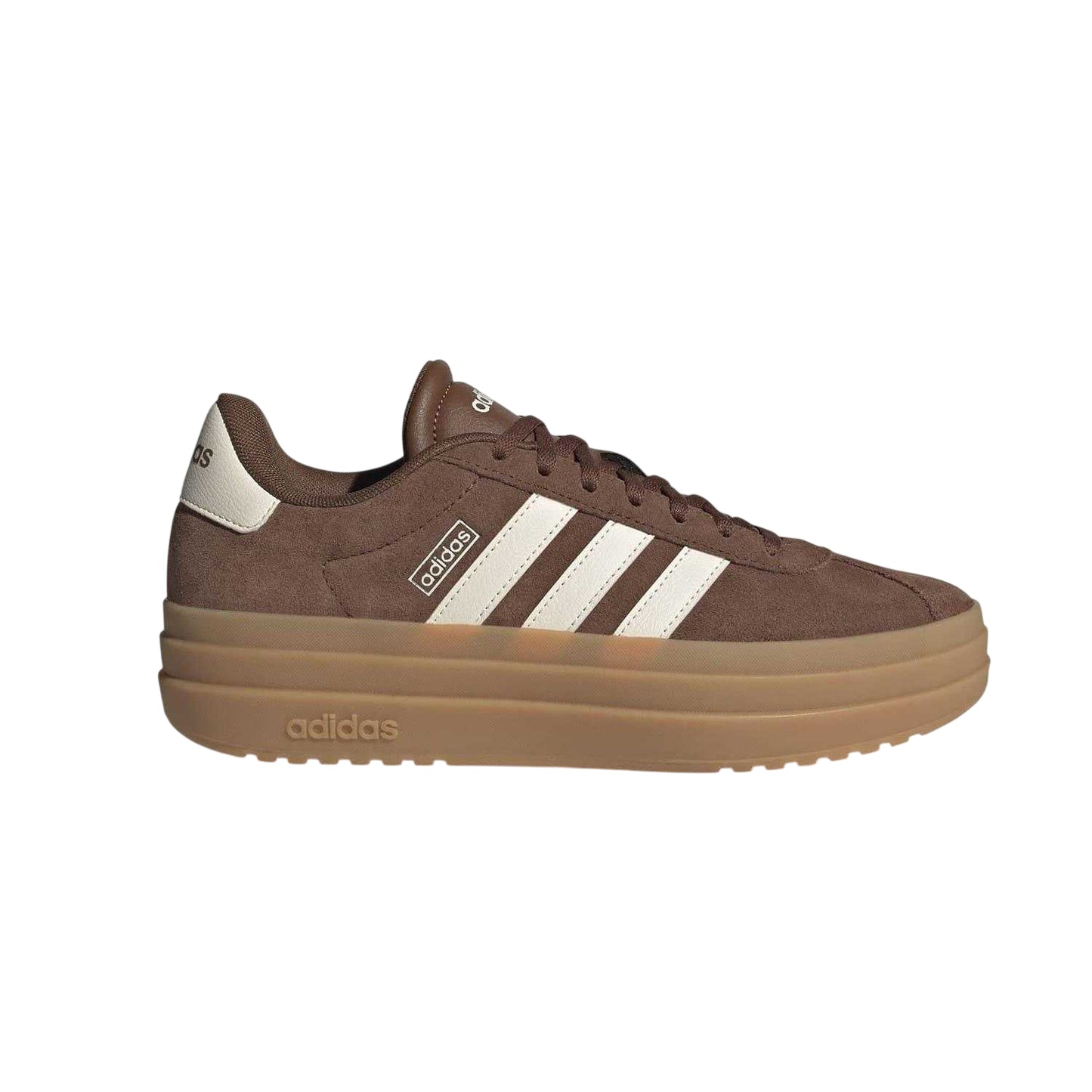 Brown-White-Gum - Lifestyle - Adidas Womens-Ladies Court Bold Leather Trainers