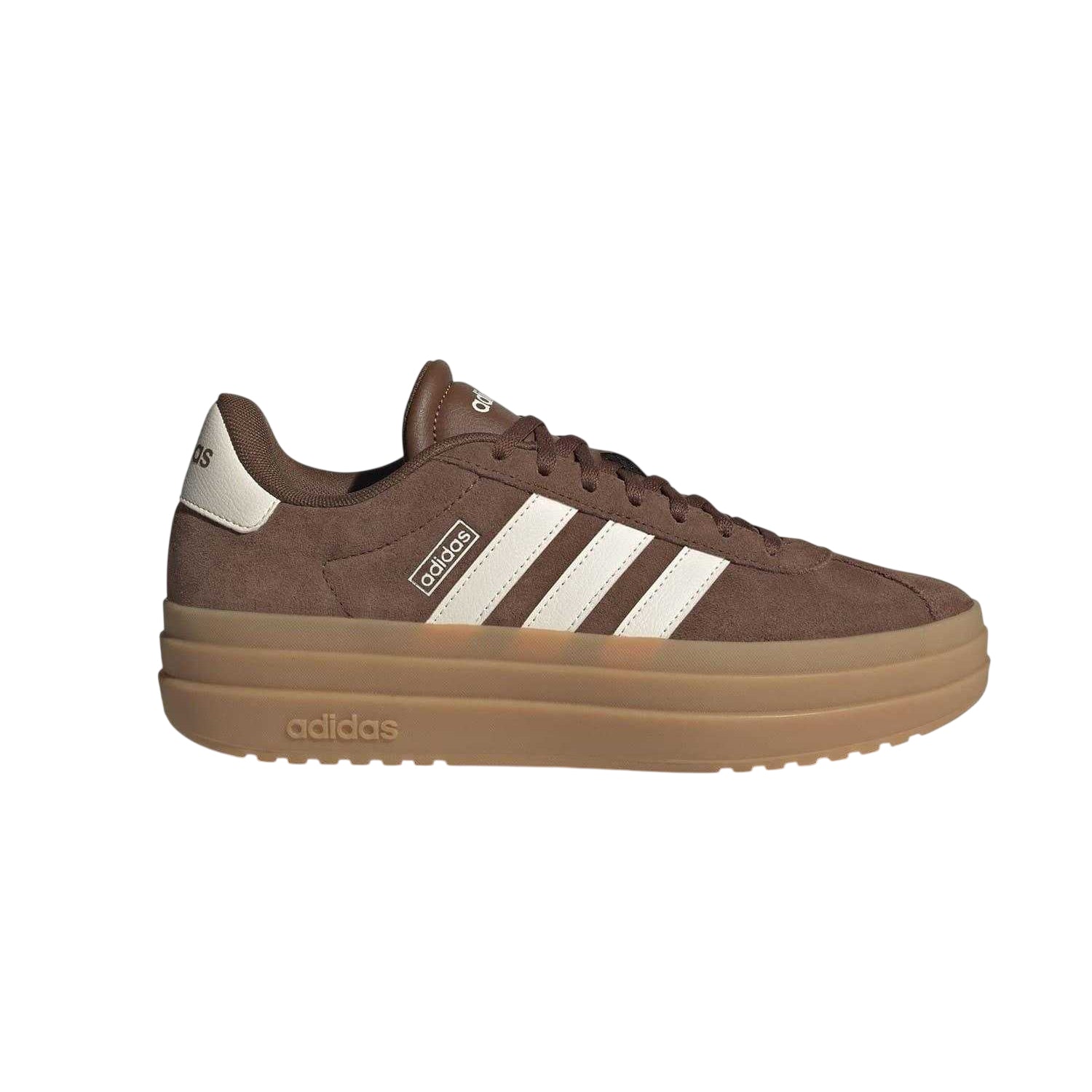 Brown-White-Gum - Lifestyle - Adidas Womens-Ladies Court Bold Leather Trainers