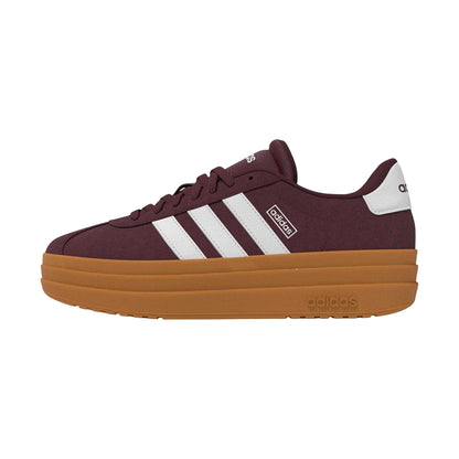 Burgundy-White - Back - Adidas Womens-Ladies Court Bold Leather Trainers