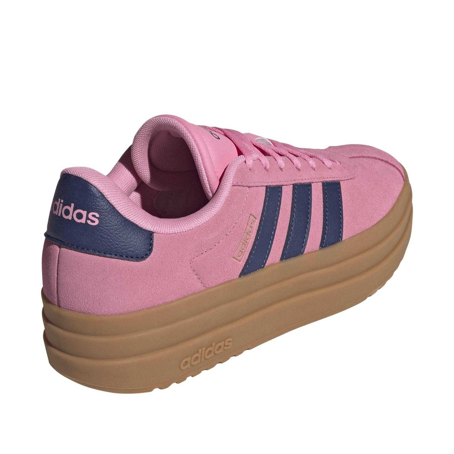 Pink-Navy - Back - Adidas Womens-Ladies Court Bold Leather Trainers