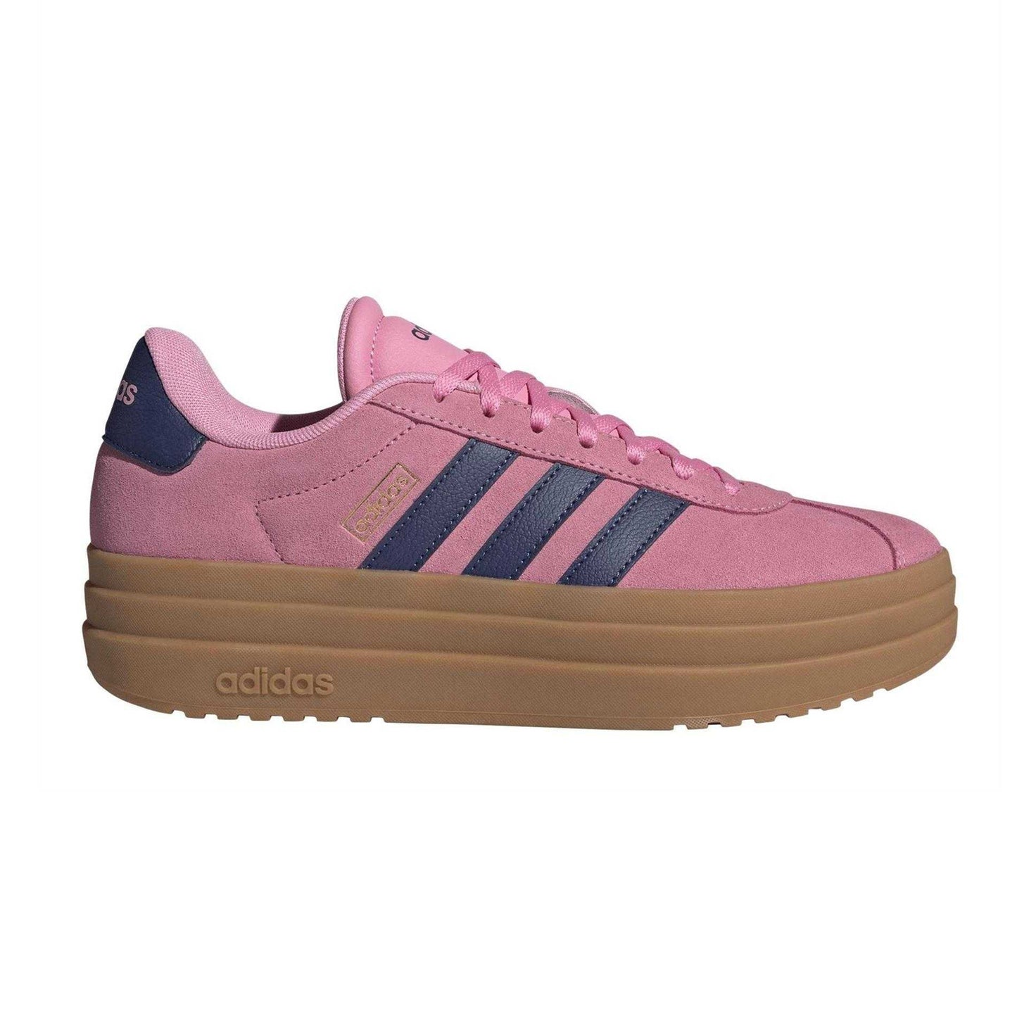 Pink-Navy - Lifestyle - Adidas Womens-Ladies Court Bold Leather Trainers
