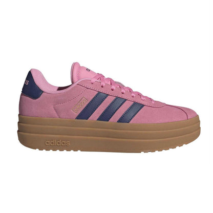Pink-Navy - Lifestyle - Adidas Womens-Ladies Court Bold Leather Trainers