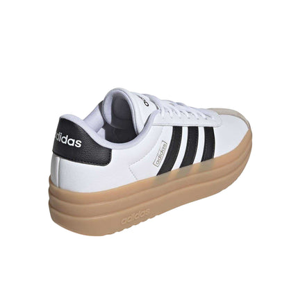 White-Black-Gum - Back - Adidas Womens-Ladies Court Bold Leather Trainers