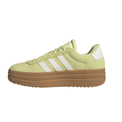 Yellow-White-Gum - Side - Adidas Womens-Ladies Court Bold Leather Trainers