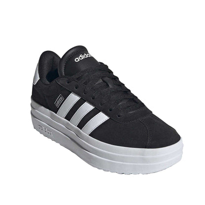 Black-White - Front - Adidas Womens-Ladies Court Bold Leather Trainers