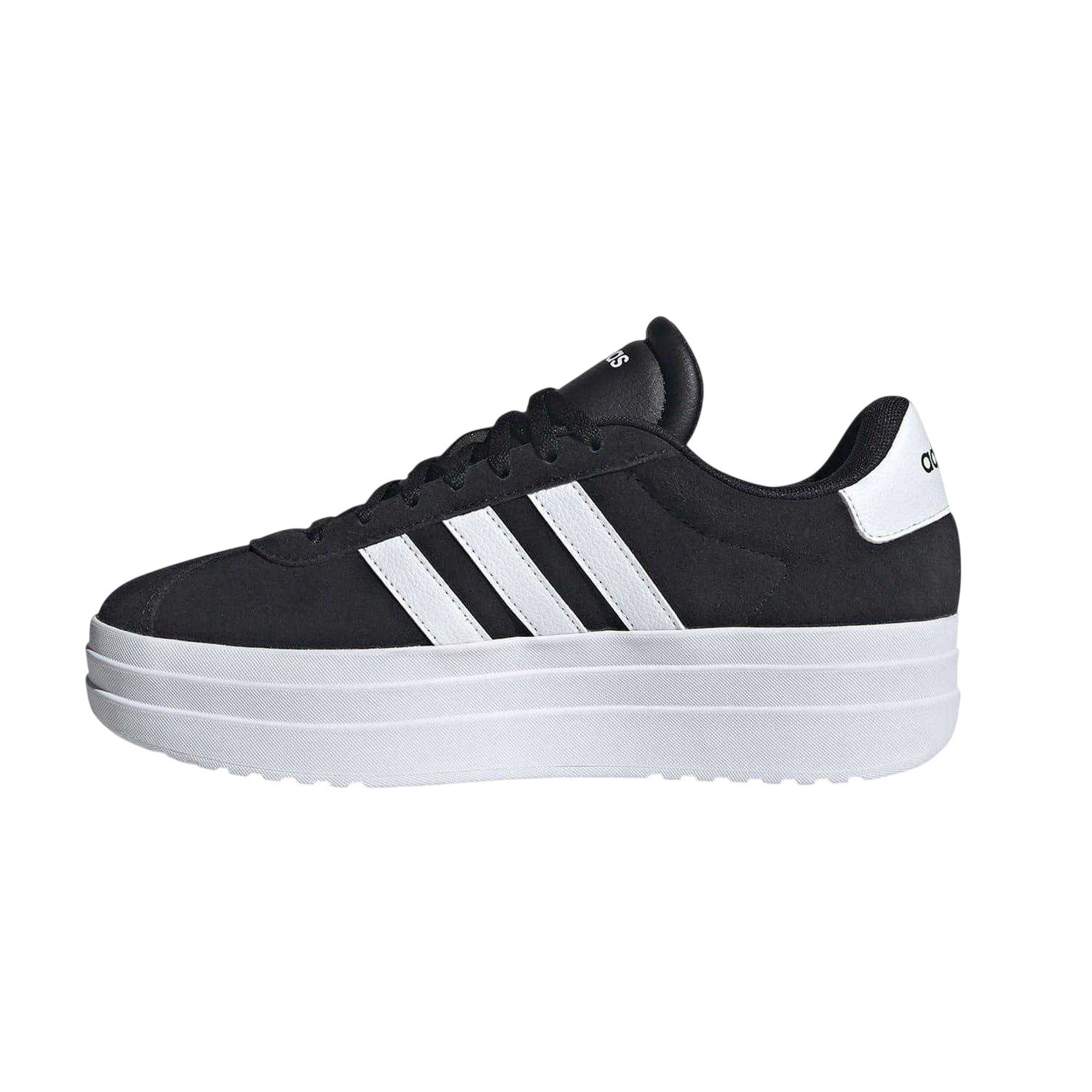 Black-White - Side - Adidas Womens-Ladies Court Bold Leather Trainers