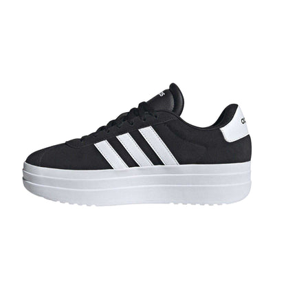 Black-White - Side - Adidas Womens-Ladies Court Bold Leather Trainers