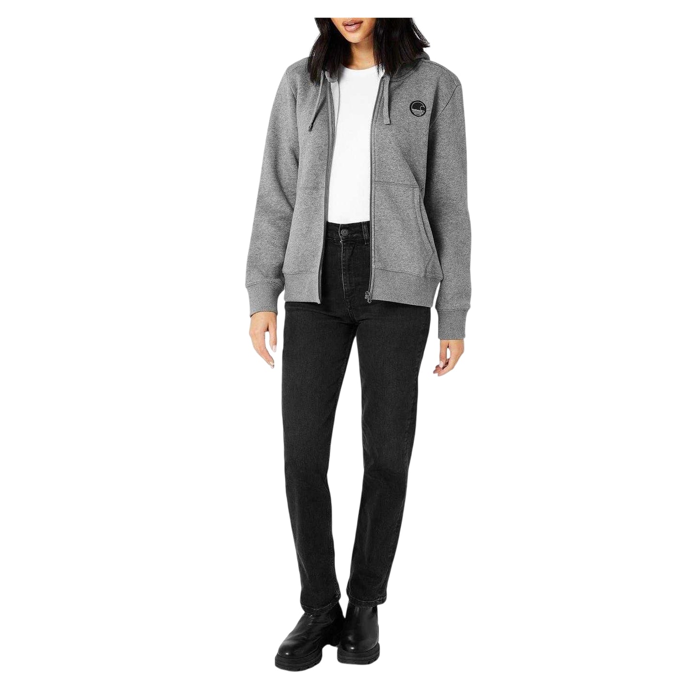 Dark Charcoal Marl - Lifestyle - Signature Womens-Ladies Full Zip Hoodie