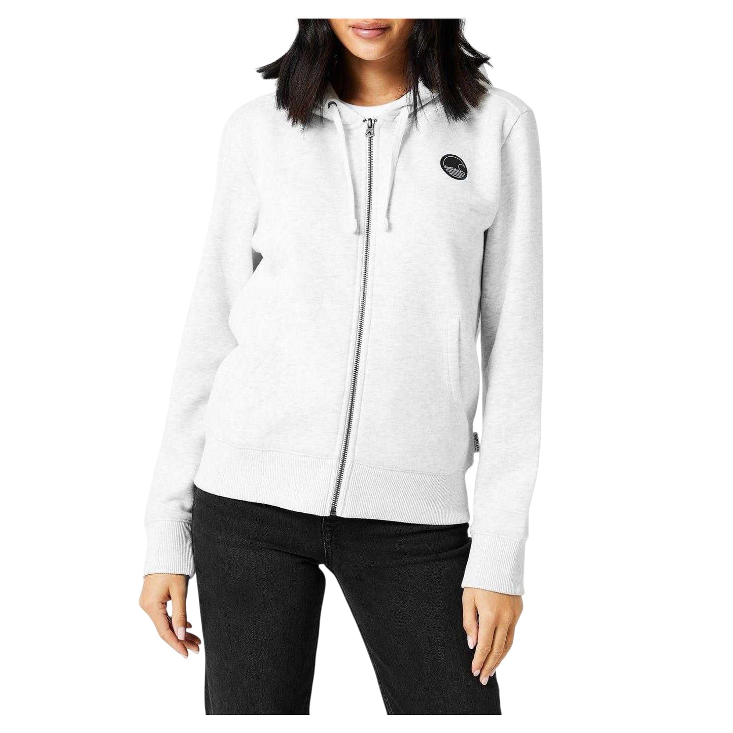 Ice Marl - Side - Signature Womens-Ladies Full Zip Hoodie