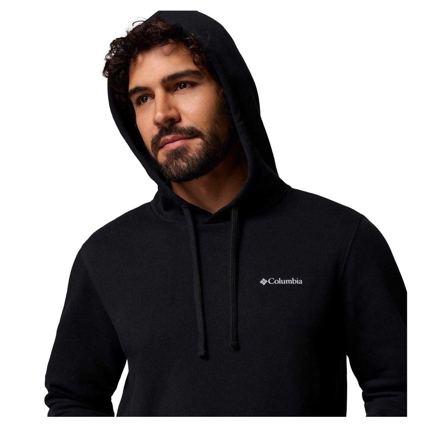 Black - Side - Columbia Mens Trek Graphic Print Pullover Hoodie