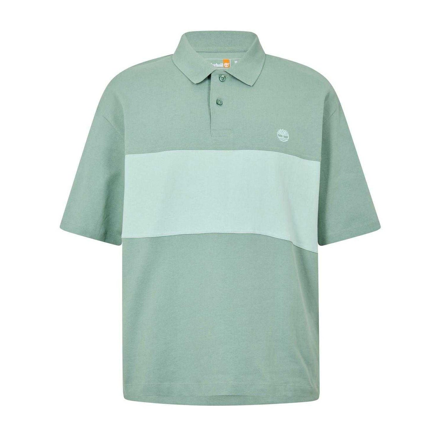Green Bay-Cameo - Front - Timberland Mens Colour Block Cotton Rugby Shirt