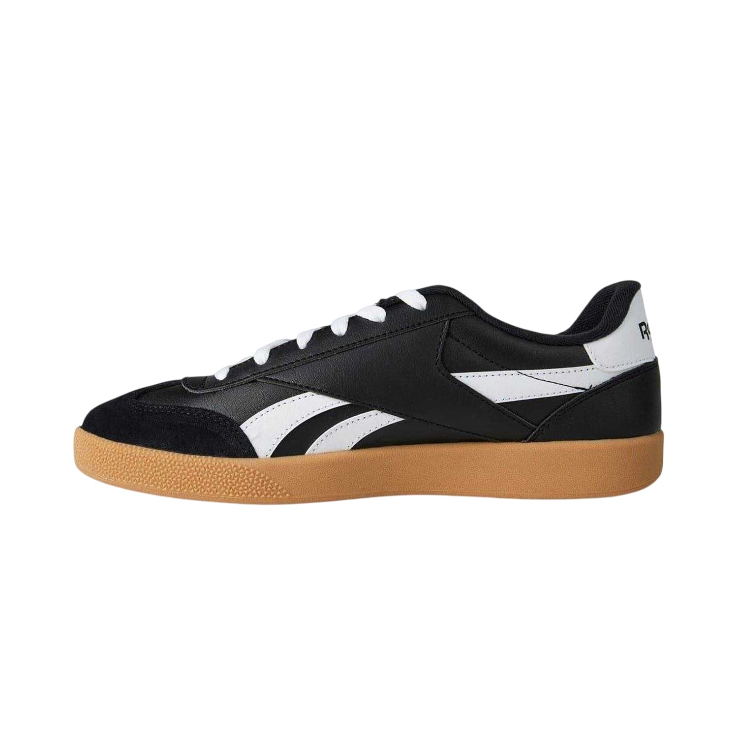 Black-White-Gum - Side - Reebok Mens Smash Edge Leather Trainers