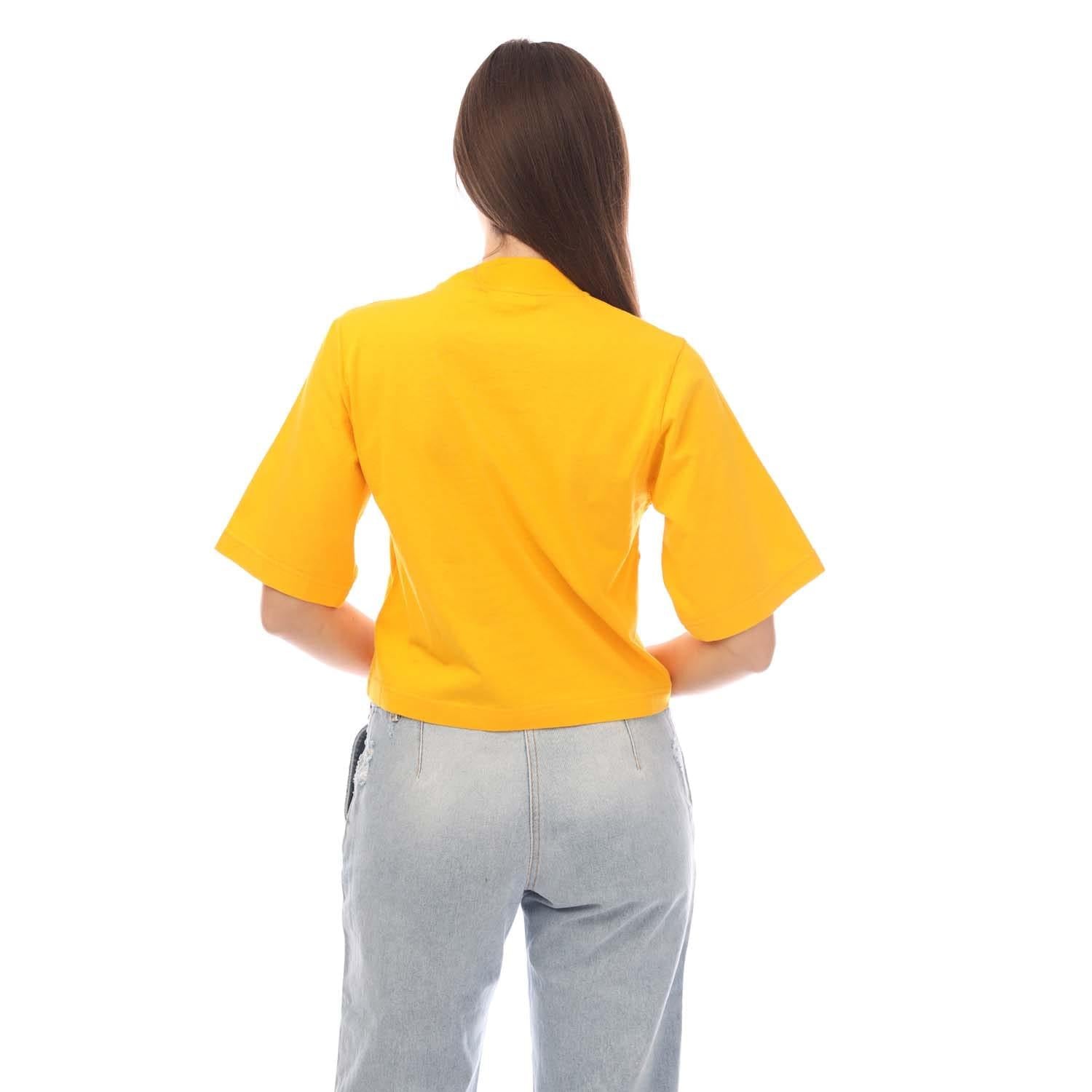 Yellow - Back - Palm Angels Womens-Ladies Bear Fitted T-Shirt