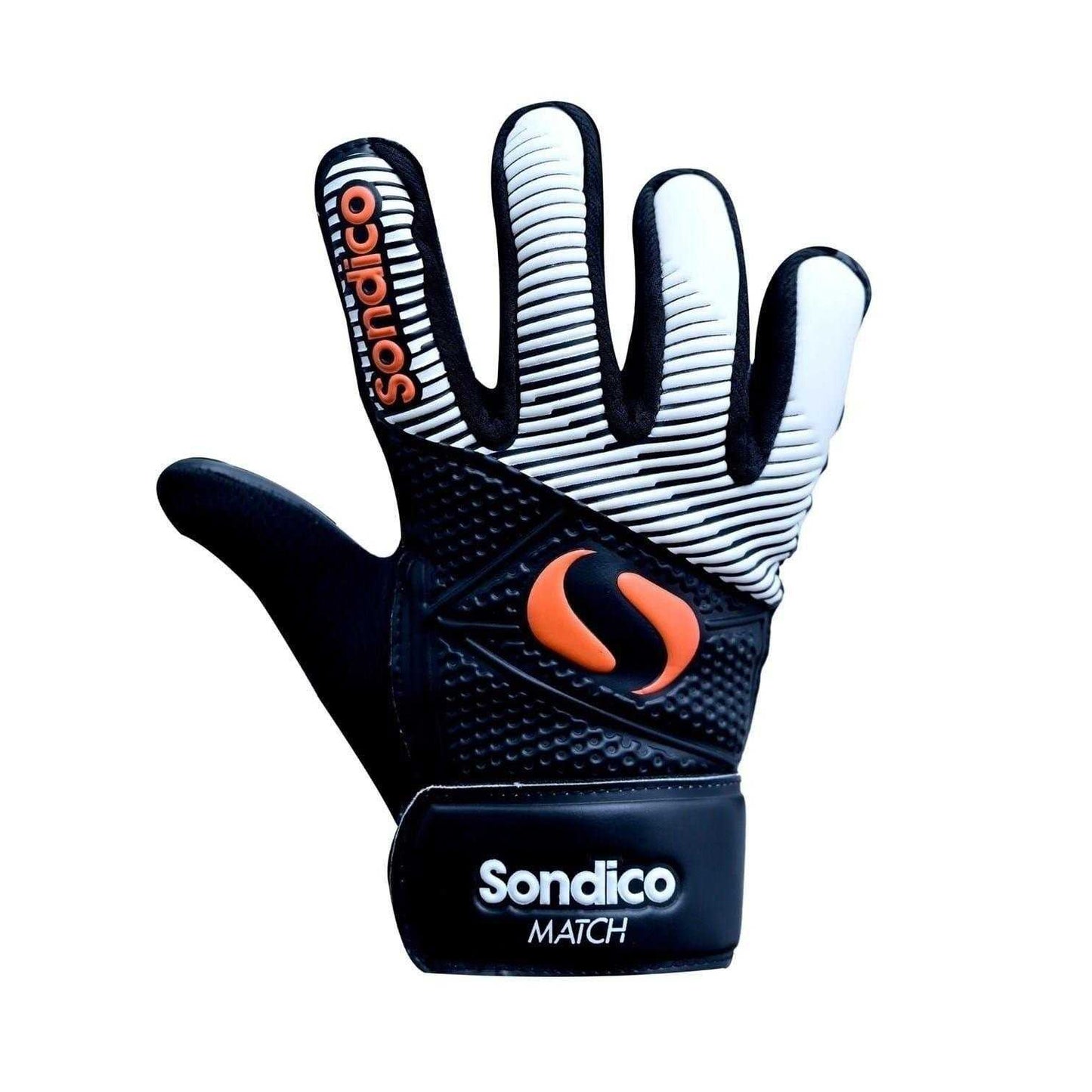 Black-White - Back - Sondico Childrens-Kids Goalkeeper Gloves