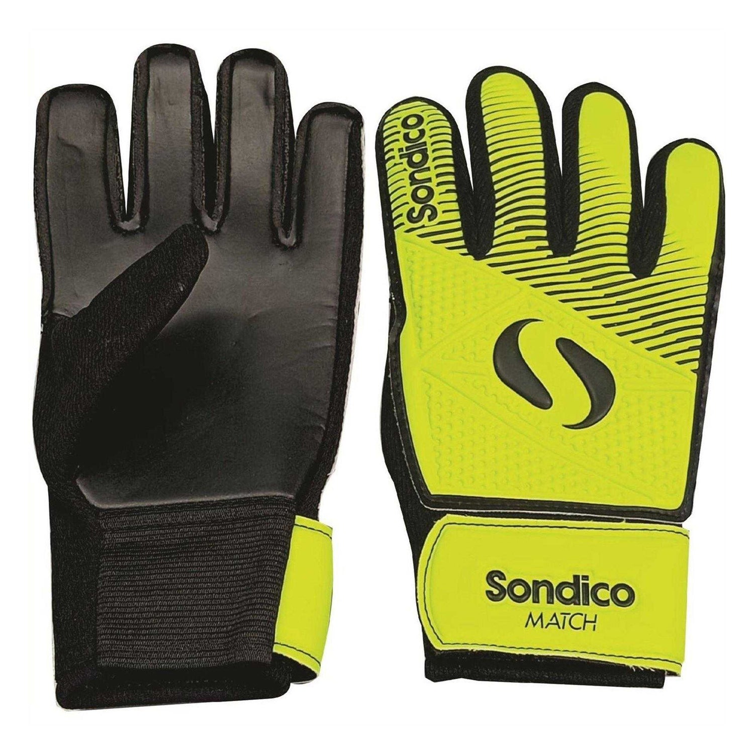 Yellow-Black - Front - Sondico Childrens-Kids Goalkeeper Gloves