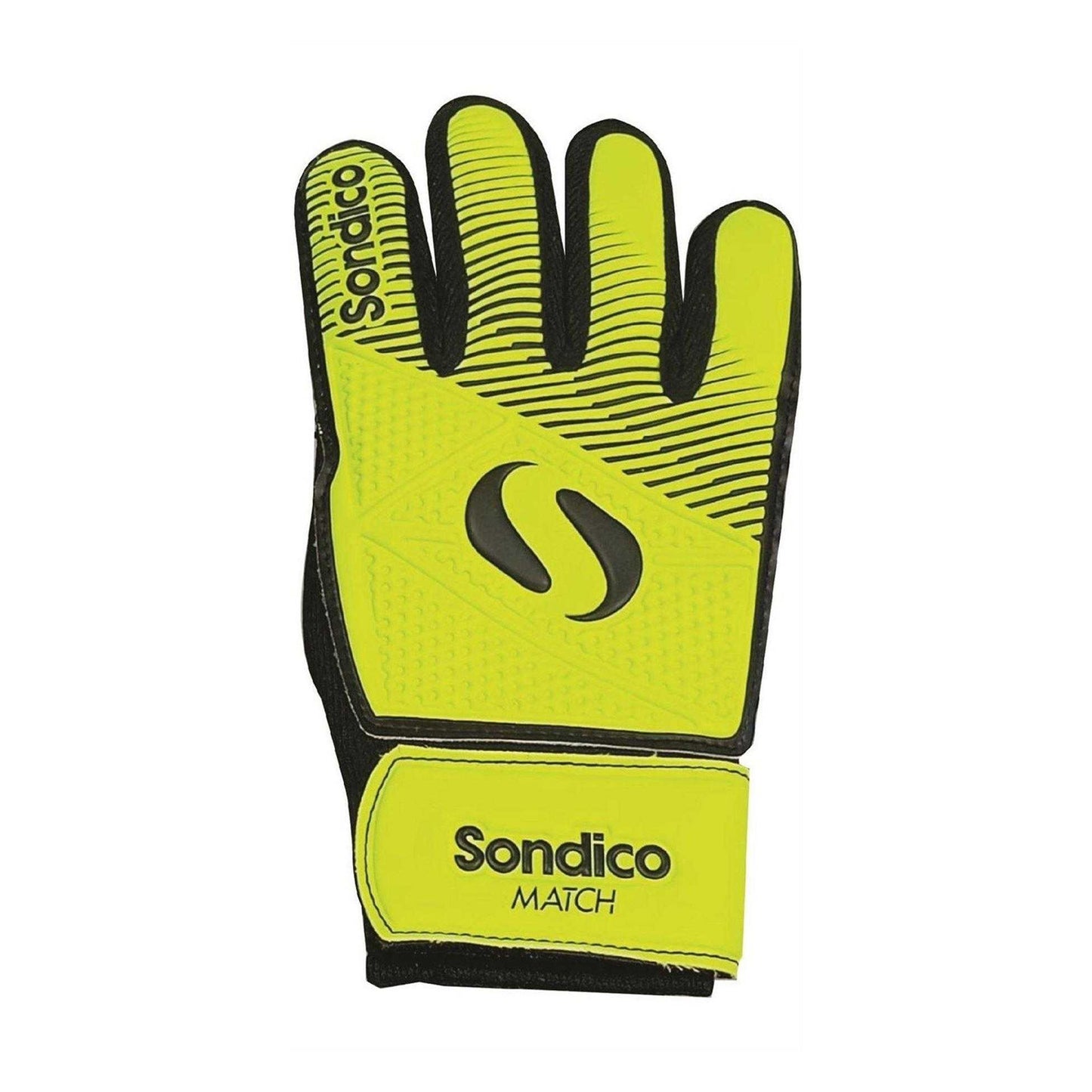 Yellow-Black - Back - Sondico Childrens-Kids Goalkeeper Gloves
