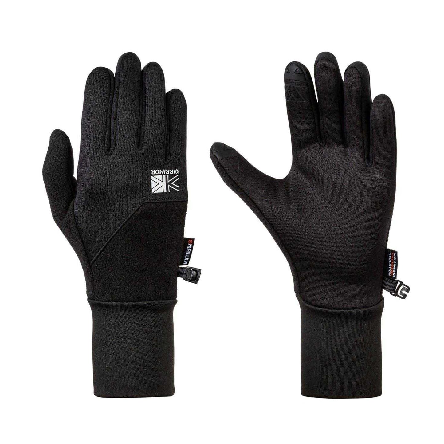 Black - Front - Karrimor Running Thermal Gloves
