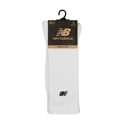 White - Back - New Balance Unisex Adult Embroidered Logo Crew Socks (Pack of 3)
