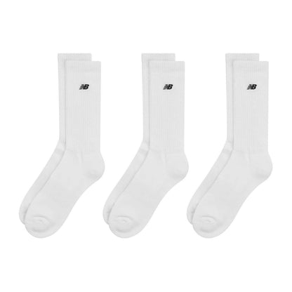White - Front - New Balance Unisex Adult Embroidered Logo Crew Socks (Pack of 3)