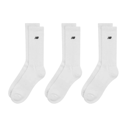 White - Front - New Balance Unisex Adult Embroidered Logo Crew Socks (Pack of 3)