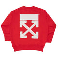 Red-White - Back - Off White Childrens-Kids Arrow Rubber Crew Neck Sweatshirt