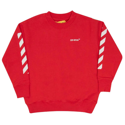 Red-White - Front - Off White Childrens-Kids Arrow Rubber Crew Neck Sweatshirt